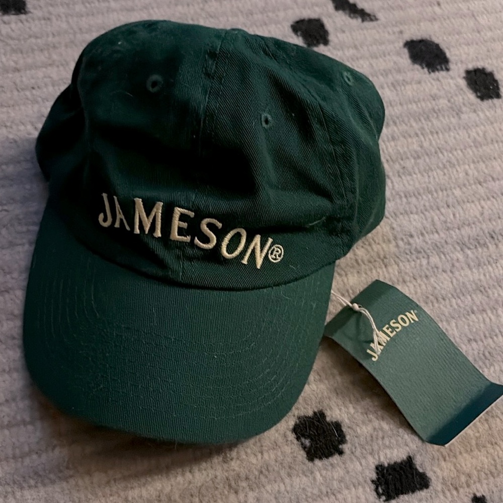 Jameson Irish Whiskey Hat Green Adjustable Strap Back Cap Embroidered Mens NWT